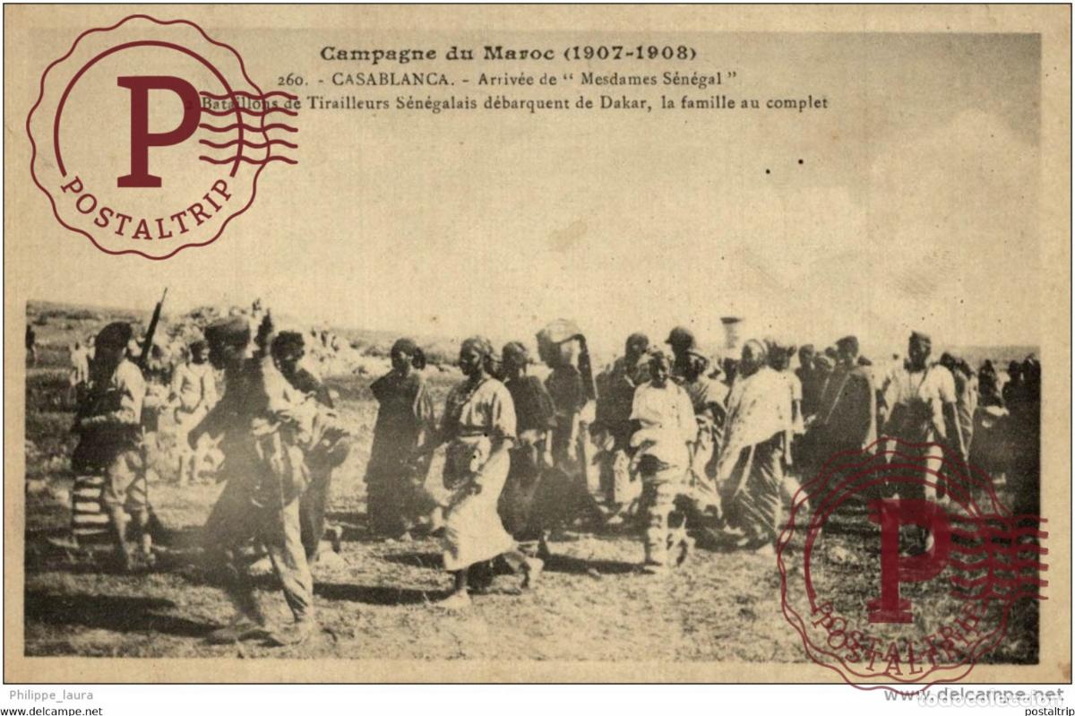 Postales: UNIQUE !!! CASABLANCA ARRIVEE DE MESDAMES SENEGAL BATAILLONS DE TRAILLEURS 2 SCAN MILITAR CAMPAGN