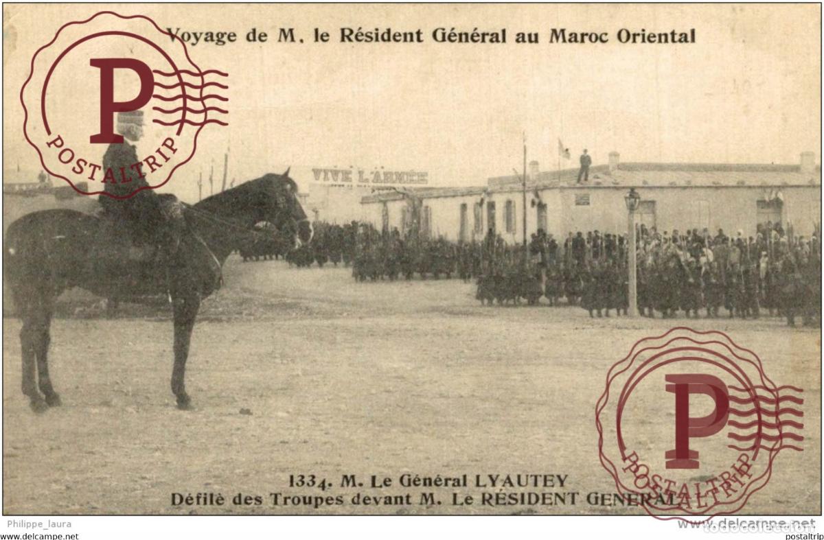 Postales: UNIQUE!!! M LE GENERAL LYAUTEY VOYAGE DE M LE RESIDENT GENERAL AU MAROC MAROC MILITAR MILITAIRE