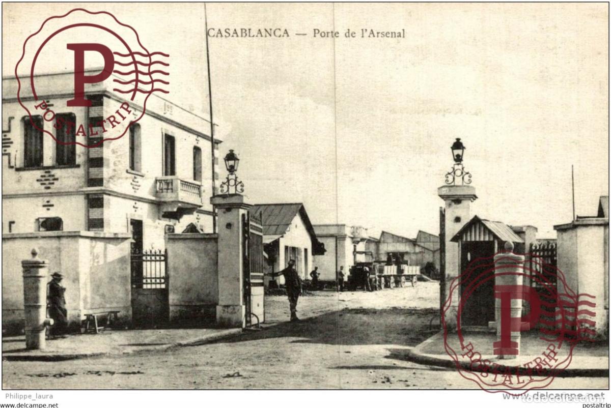 Postales: CPA UNIQUE CASABLANCA PORTE DE LARSENAL MILITAIRE GUERRA WAR GUERE