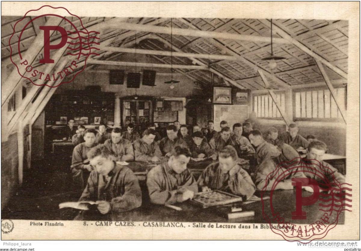 Cartes Postales: AFRIQUE DU NORD - GUERRE DU RIF - MAROC - CASABLANCA - CAMP CAZES - AVIATION - Salle de lecture DAN