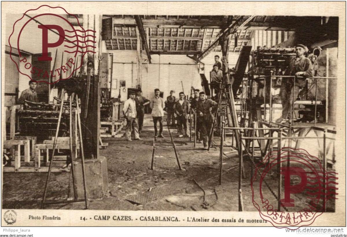 Cartes Postales: CPA UNIQUE MAROC.CAMP CAZES - Casablanca - LAtelier des essais de moteurs