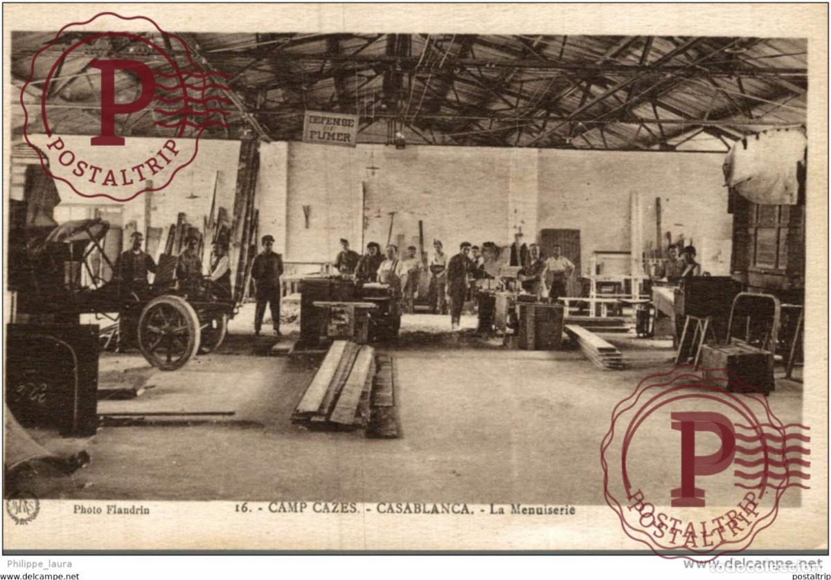 Cartes Postales: CAMP CAZES - CASABLANCA - La Menuiserie