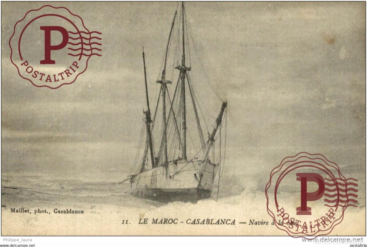 Postales: CPA UNIQUE CASABLANCA NAVIRE A LA COTE