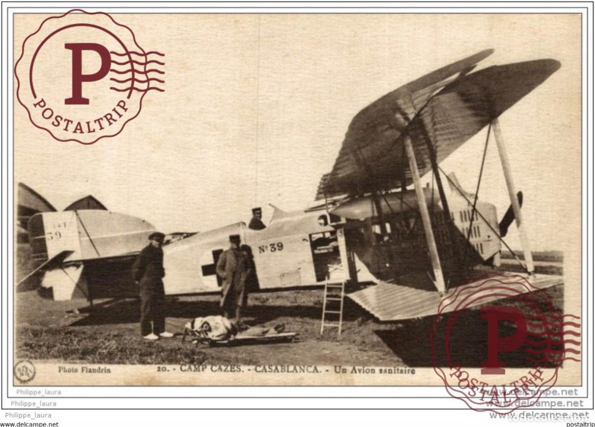 Postales: CPA UNIQUE MAROC. CAMP CAZES - Casablanca - UN AVION SANITAIRE