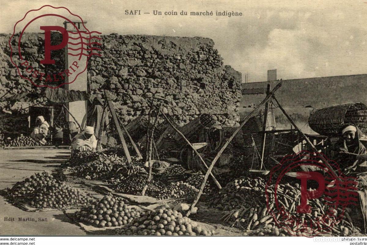 Postales: MAROC-Safi-Un coin du march&eacute; indig&egrave;ne