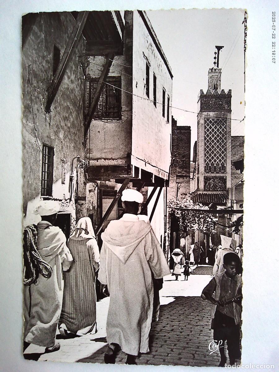 Postales: POSTAL DE FEZ ( FES , MARRUECOS ): MESQUITA DEL BARRIO DE CHERABLYENE . A&Ntilde;OS 50
