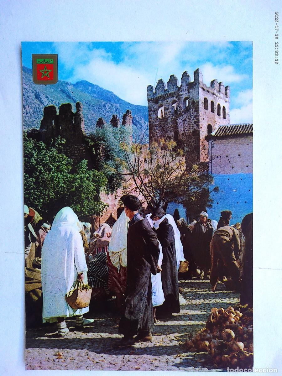 Postkarten: POSTAL DE CHAUEN ( MARRUECOS ): CALLE SIDI BEL&acute;LA HACEN . A&Ntilde;OS 60 DE ESCUDO DE ORO
