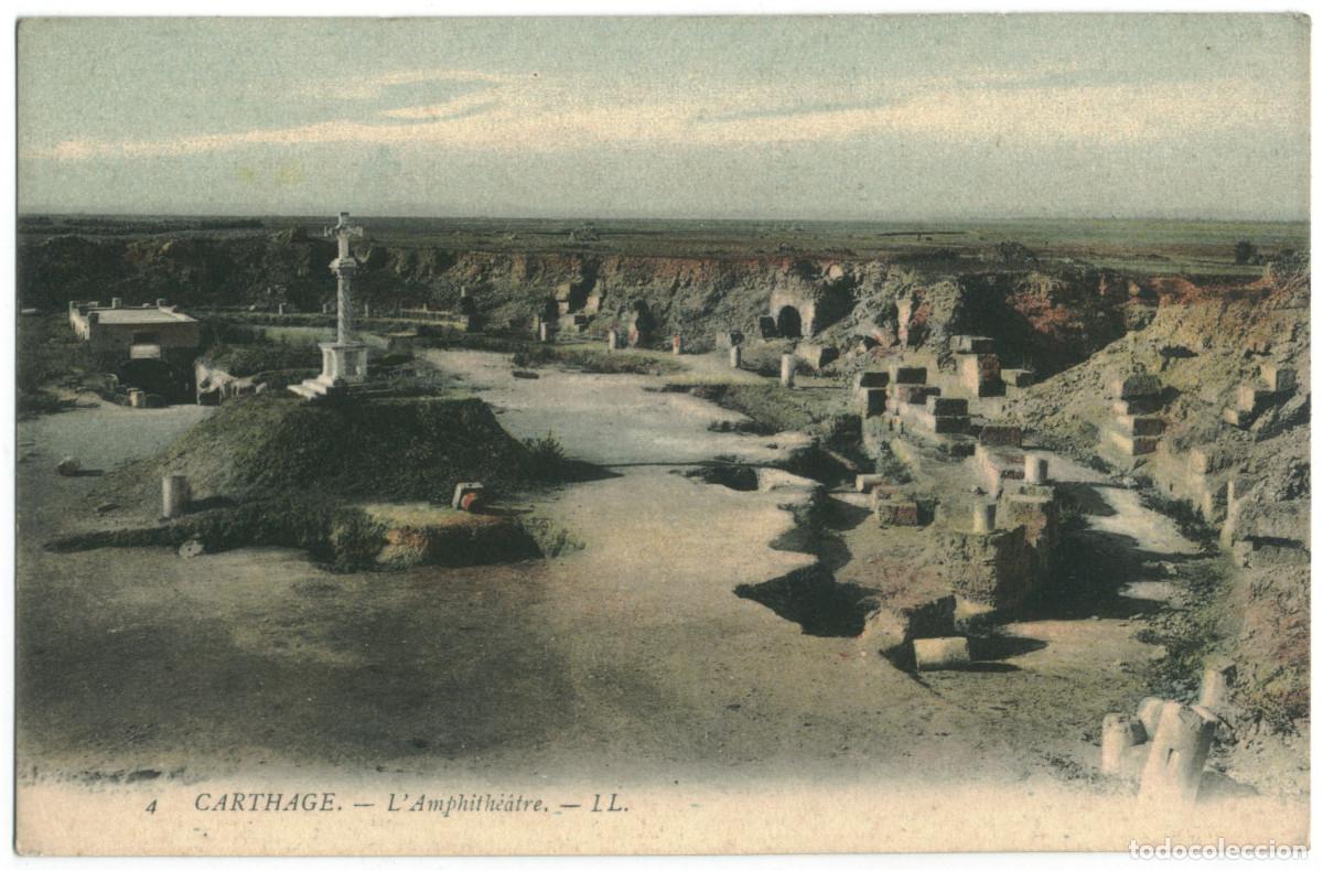 Postales: CARTHAGE (Tunis)_Amphith&eacute;&acirc;tre_LL. 4 / Teatros romanos Norte de Africa