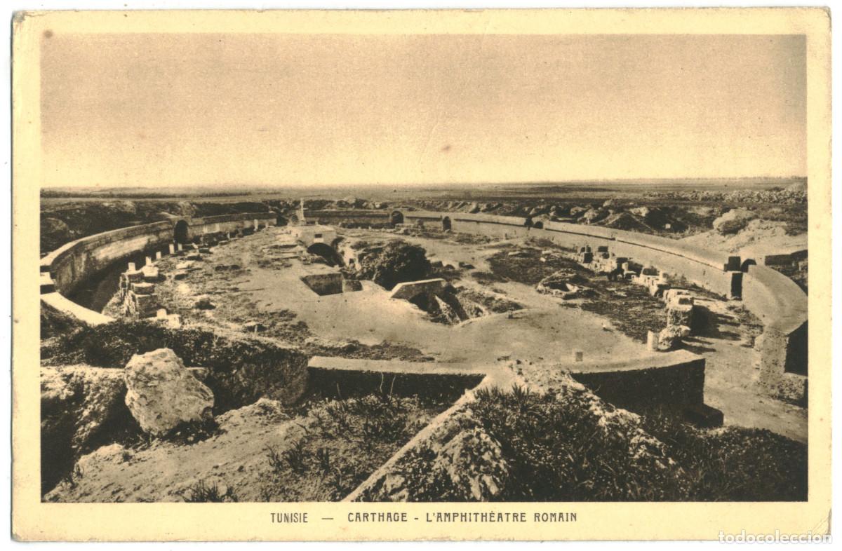 Postales: CARTHAGE (Tunis)_Amphith&eacute;&acirc;tre_Braun / Teatros romanos Norte de Africa