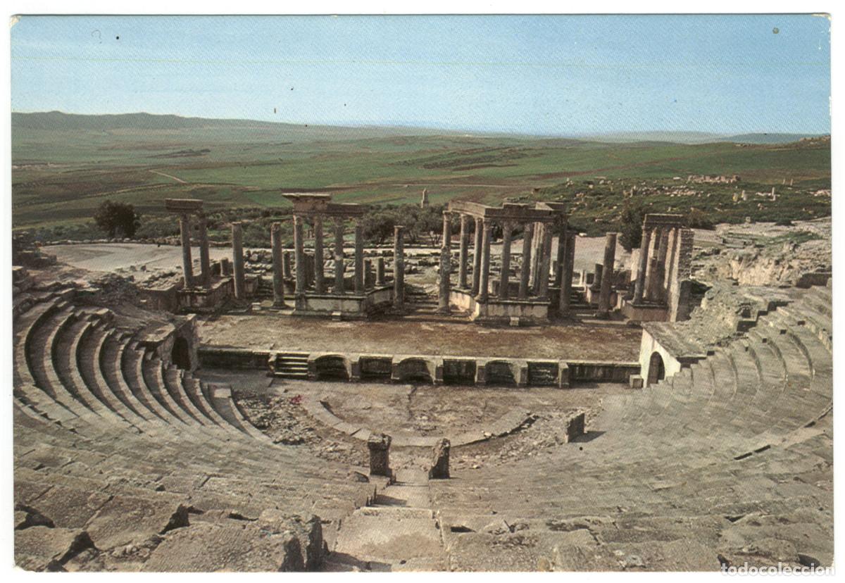 Postales: DOUGGA (Tunis)_Th&eacute;&acirc;tre Romain_Tanit. 41 / Teatros romanos Norte de Africa