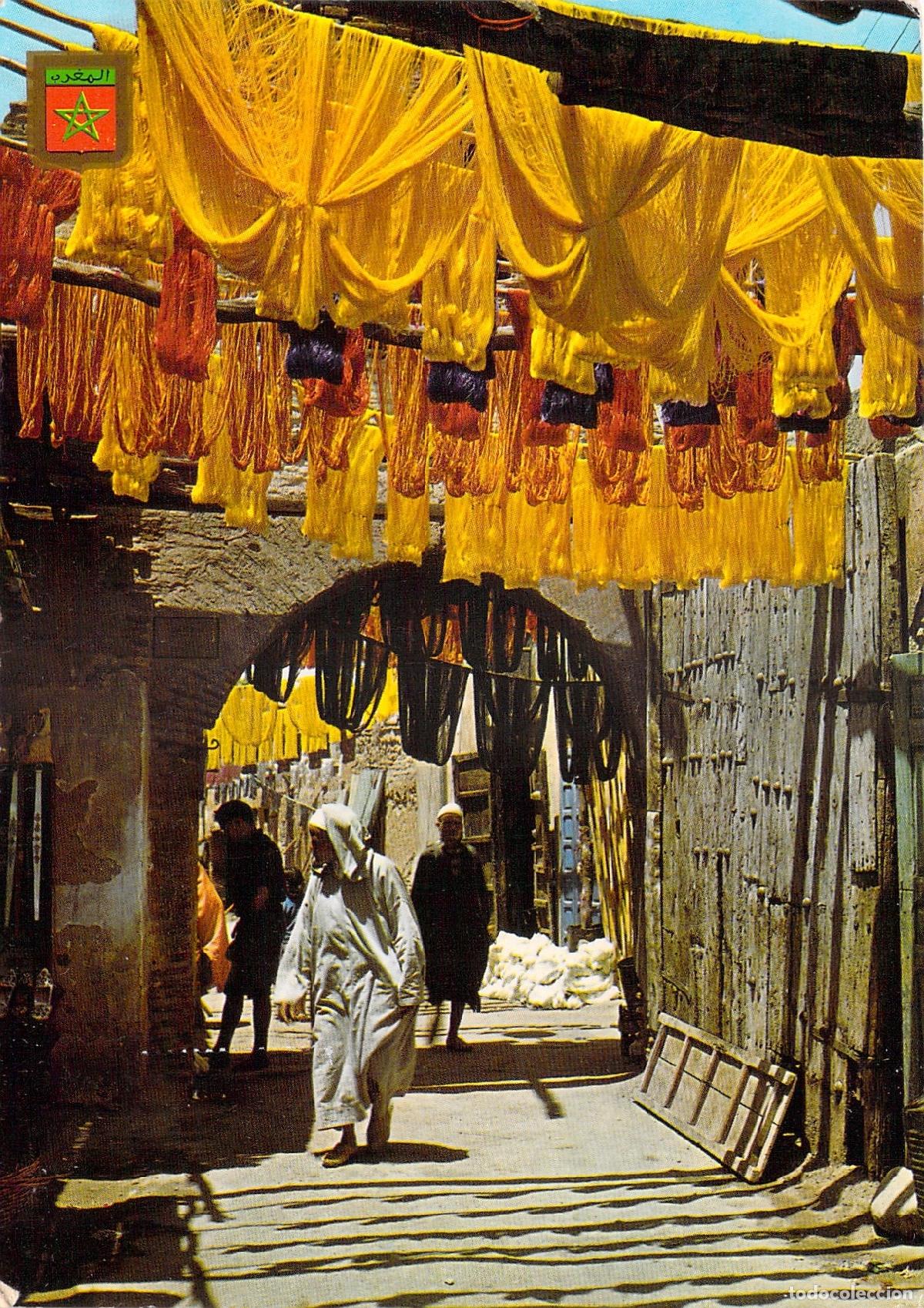 Postales: Postal Zoco de los Tintoreros en Marrakech Marruecos