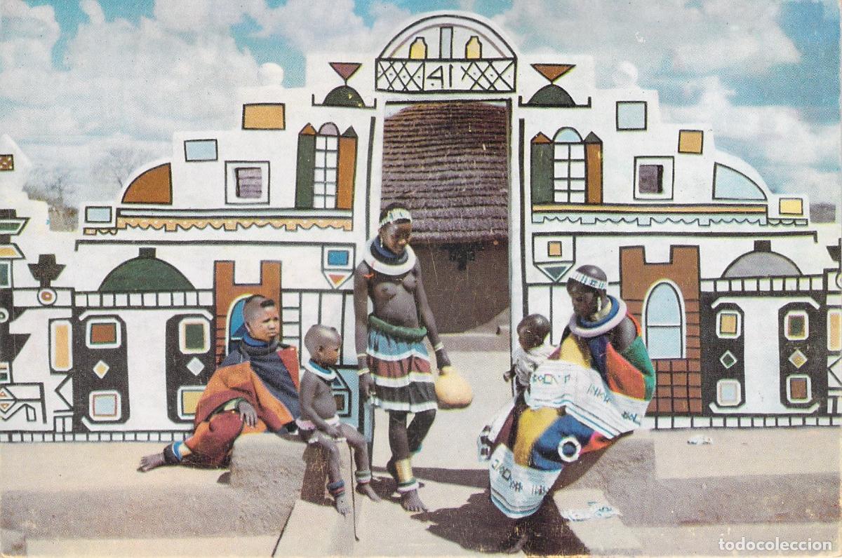 Postales: Postal de la Comunidad Ndebele en Pretoria Sud&aacute;frica