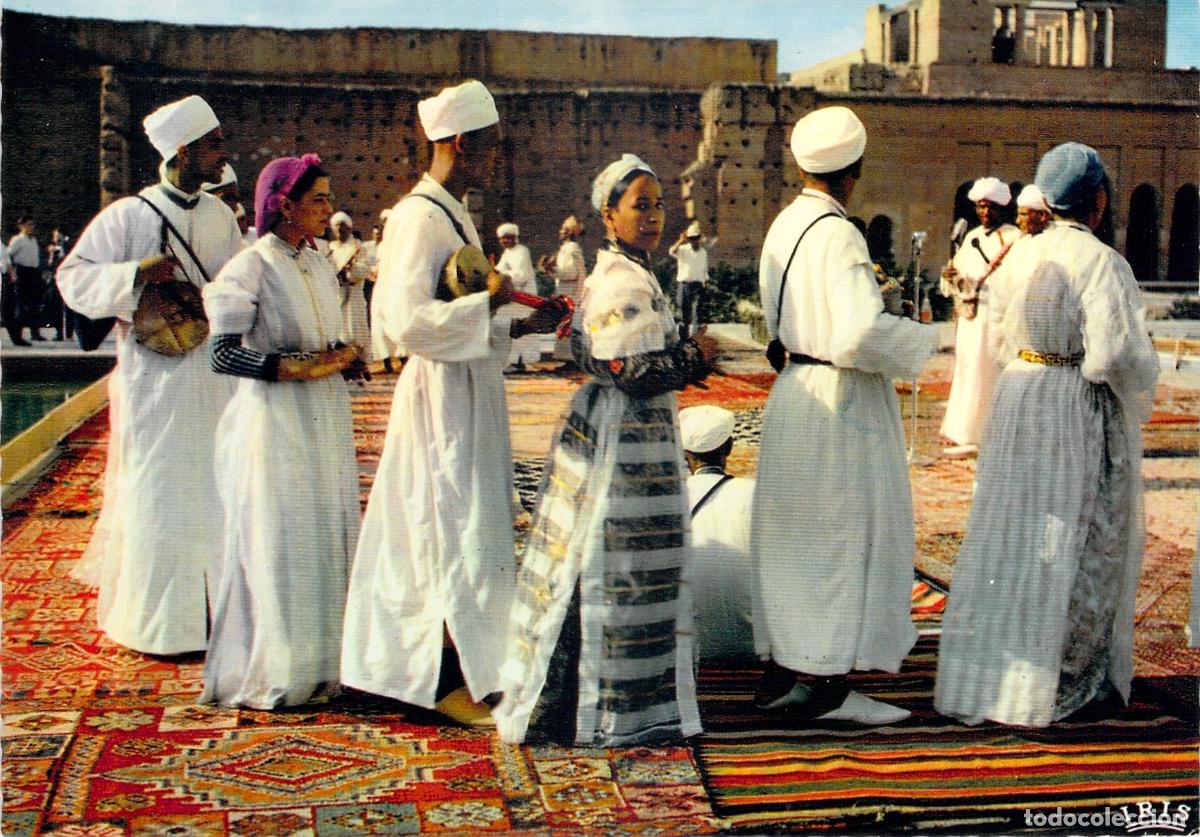 Postales: Postal de Danza Bereber Ra&iuml;sset de Marrakech Marruecos