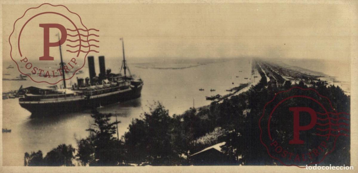 Postales: EGIPTO. EGYPTE. EGYPT. RPPC. PORT SAID. ENTREE DU CANAL. 15X7CM FOTOGRAFICA. BARCO BATEAU SHIP