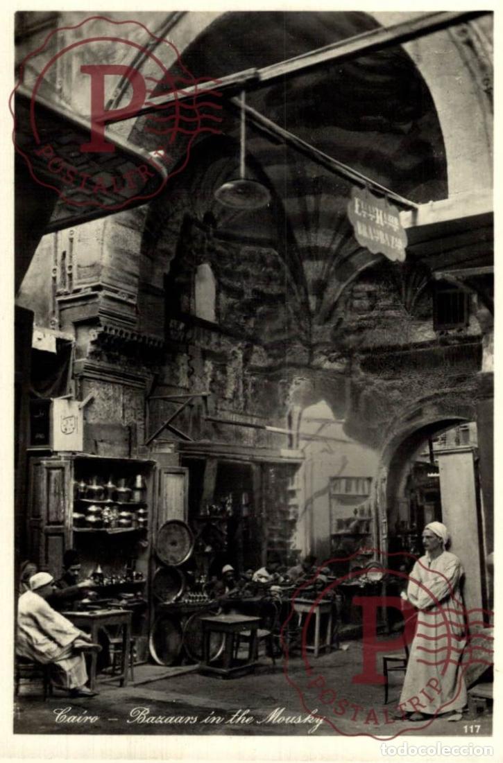 Postales: EGIPTO. Egypt. Egypte. RPPC. CAIRO. BAZAARS IN THE MOUSKY. FOTOGRAFICA. Lehnert & Landrock