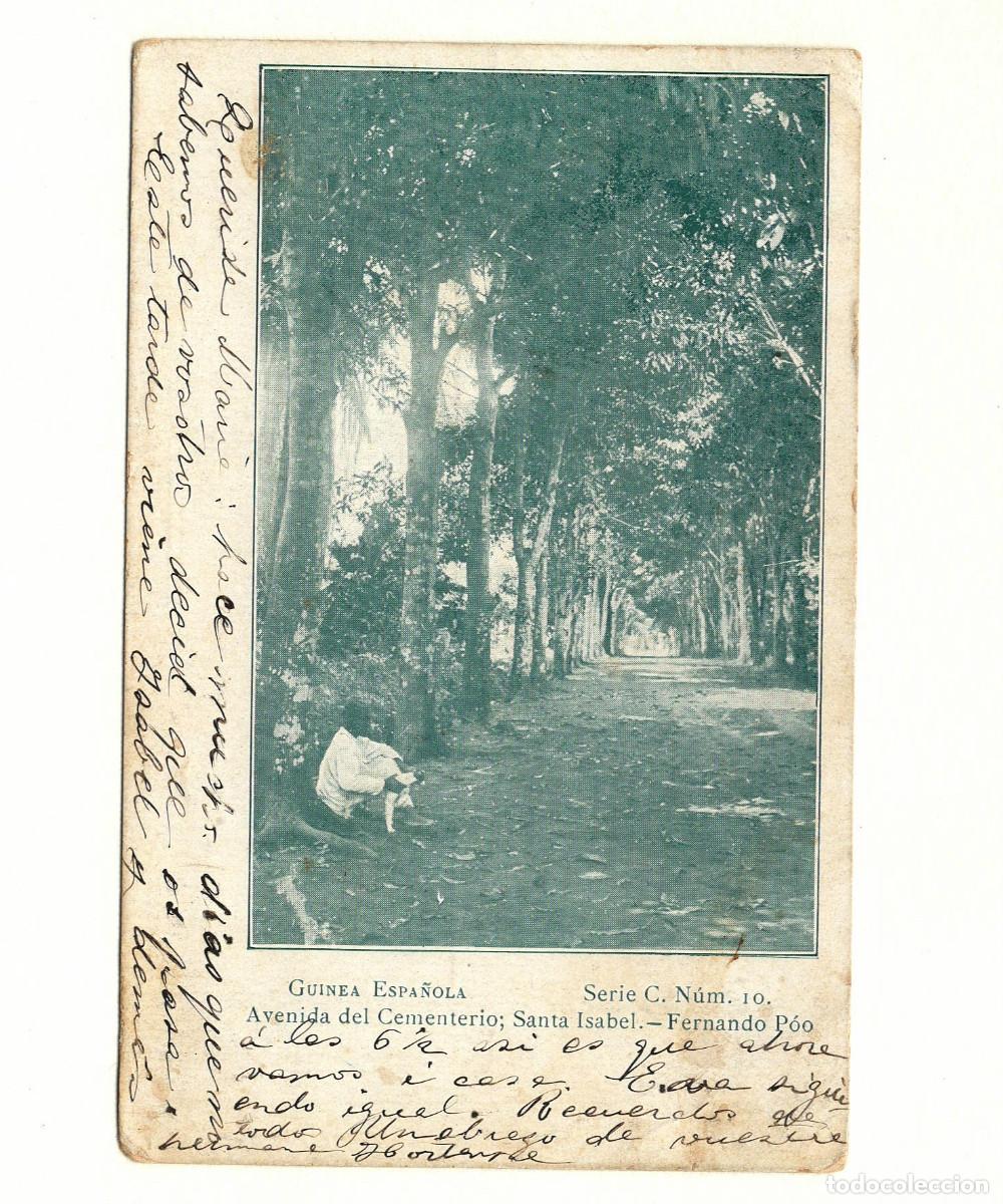Postales: GUINEA ESPA&Ntilde;OLA, SERIE C, NUM 10. SANTA ISABEL, FERNANDO POO. CIRCULADA 1908