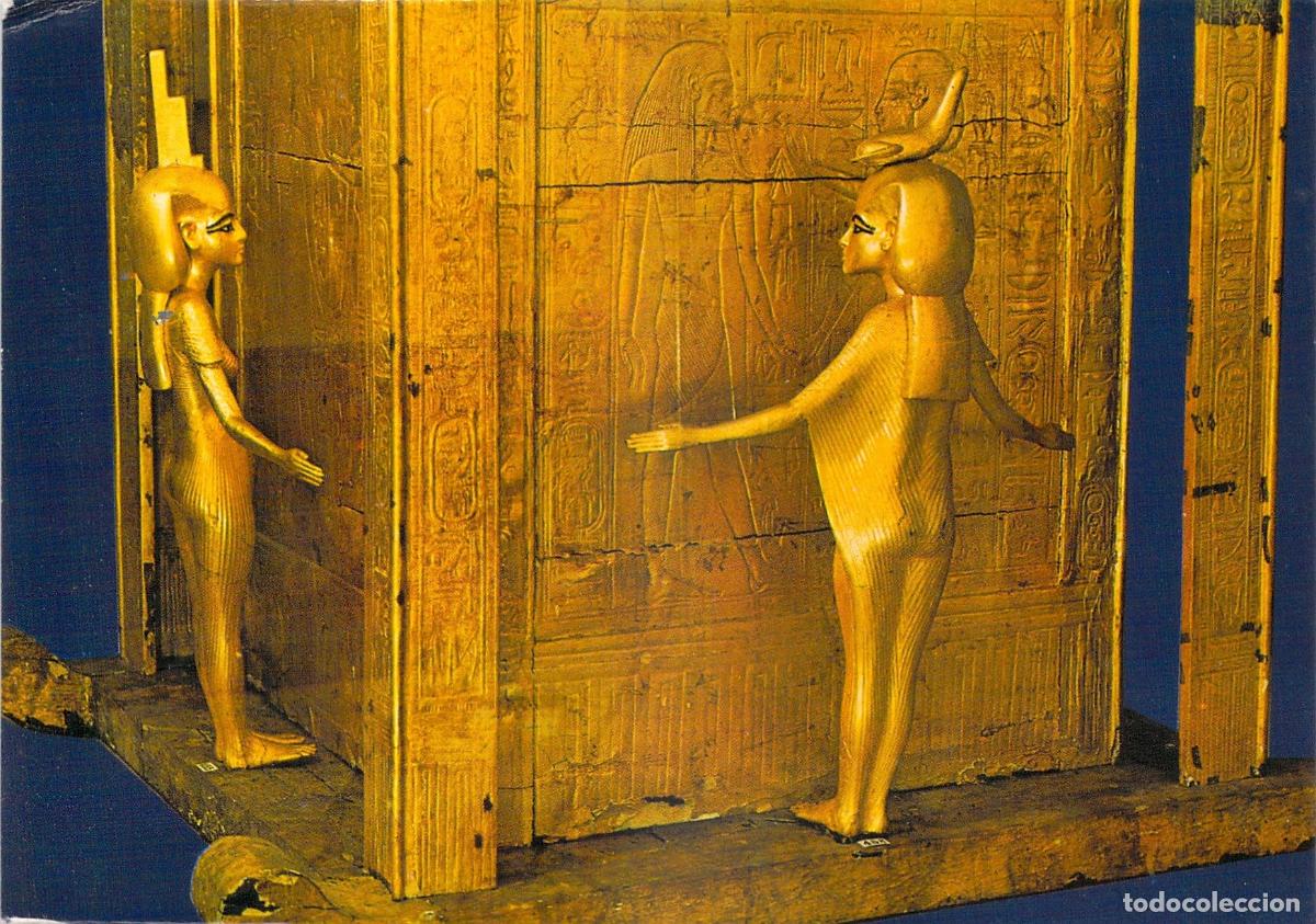Postales: Postal del Cofre Can&oacute;pico de Tutankam&oacute;n en El Cairo