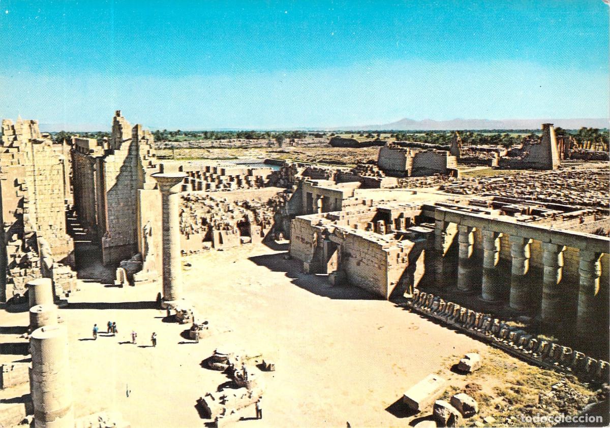 Postales: Postal del Gran Patio del Templo de Am&oacute;n en Karnak, Luxor