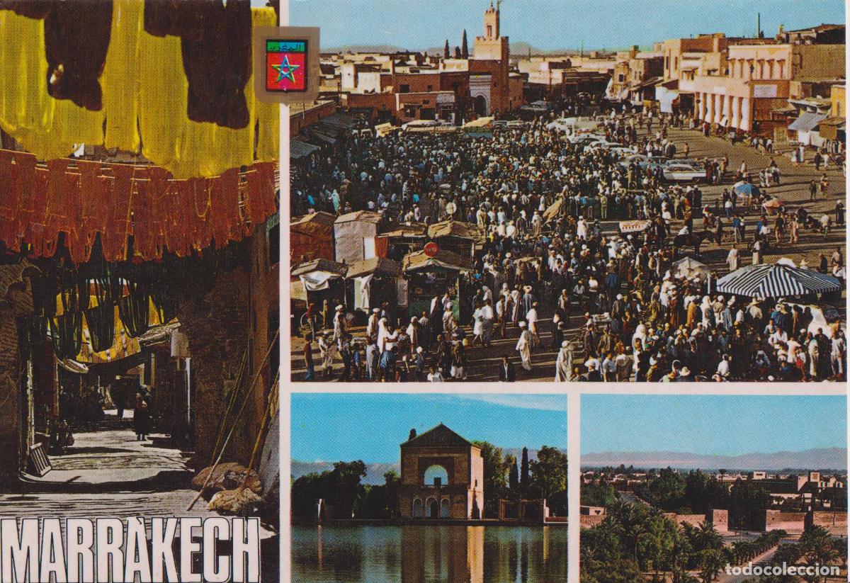 Postales: MARRUECOS, MARRAKECH, TINTOREROS, GLORIETA DE CASINO - KOMAROC N&ordm;26 - CIRCULADA