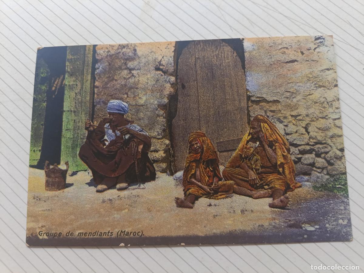 Postales: Postal escrita desde Larache, Marruecos 1926, guerra de Marruecos. Mendigos