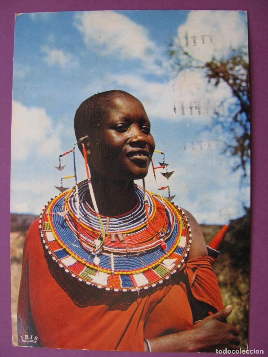 Postales: POSTAL DE KENIA, KENYA. MASAI WOMAN. CIRCULADA