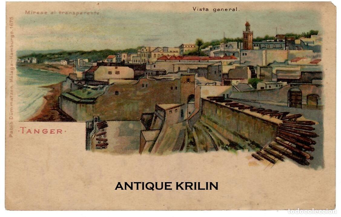 Postales: TANGER / VISTA GENERAL / EDICION P. DUMMATZEN , POSTAL TRANSPARENTE / SIN FRANQUEAR