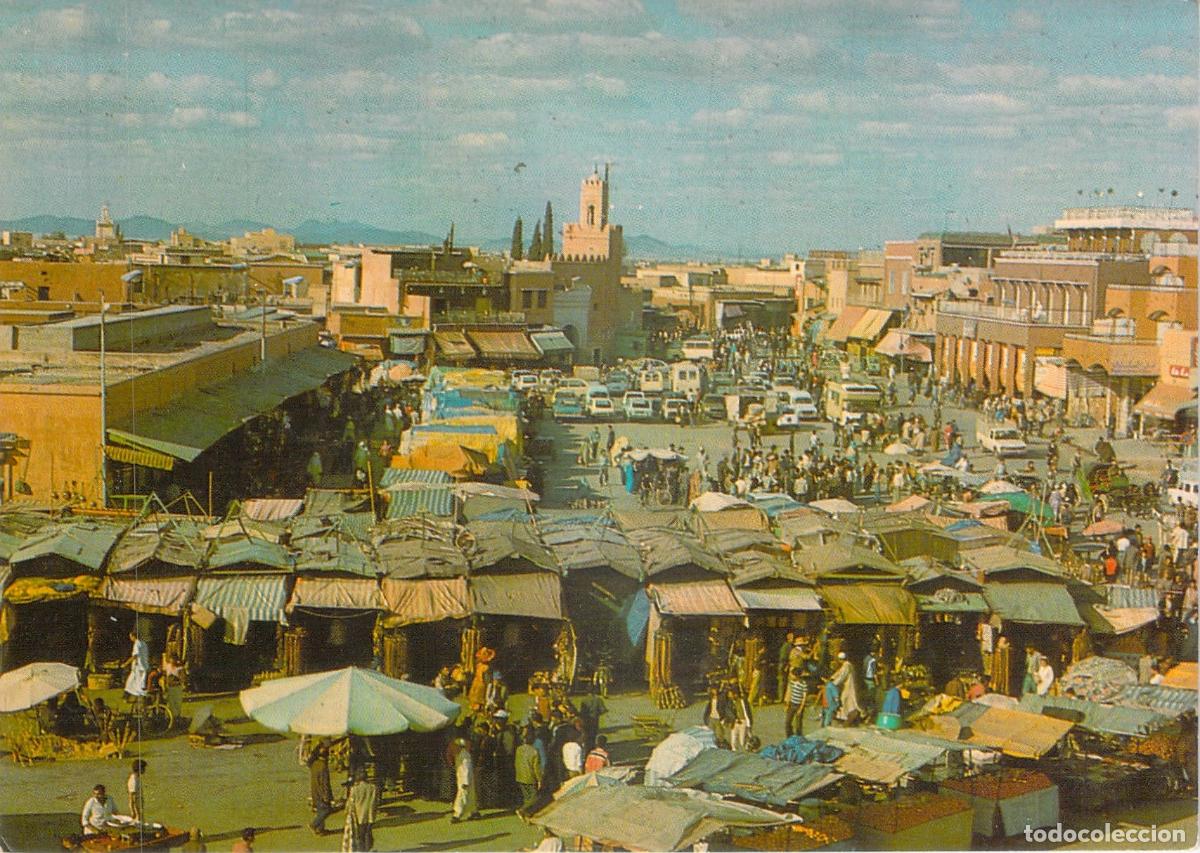 Postales: Postal de la Plaza Jemaa El Fna en Marrakech