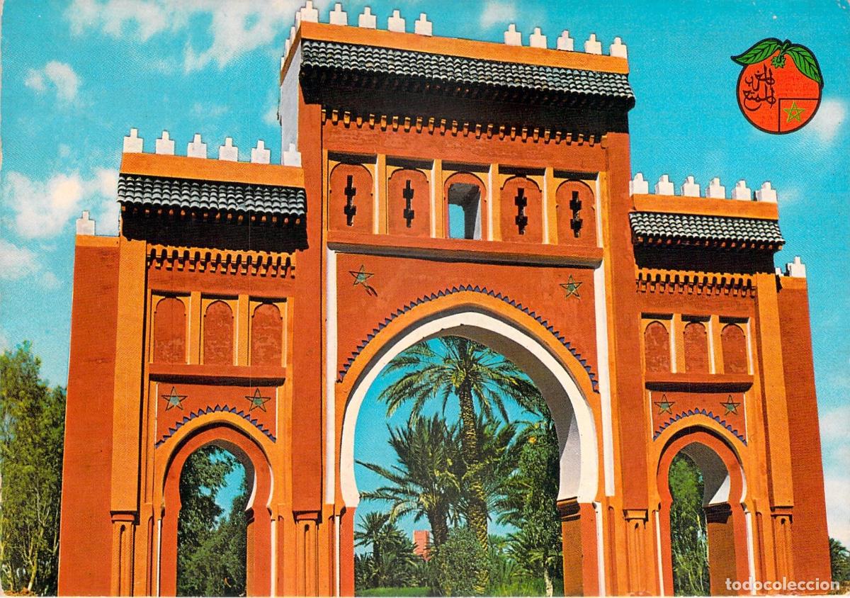 Postales: Postal de Marruecos, Puerta T&iacute;pica tradicional en Casablanca