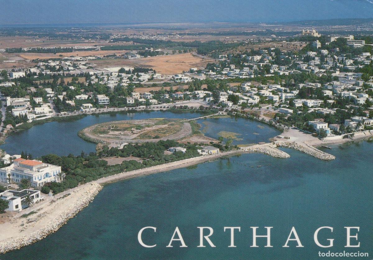 Postales: Tunisia Carthage Tunisie Vue A&eacute;rienne du Port Punique et Ruines Antiques *YAB198