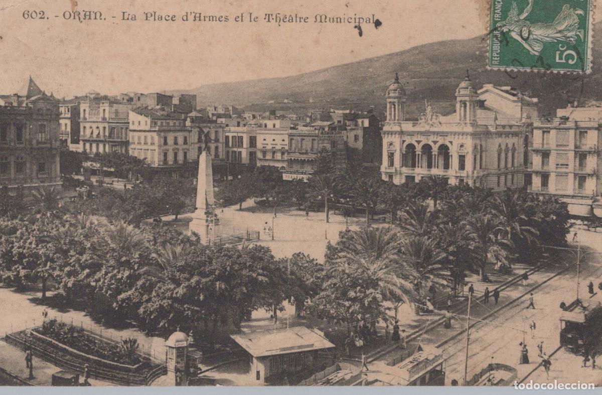 Postales: Algeria Oran France Alg&eacute;rie D&eacute;partement D Place D Armes et Th&eacute;&acirc;tre *YAB617