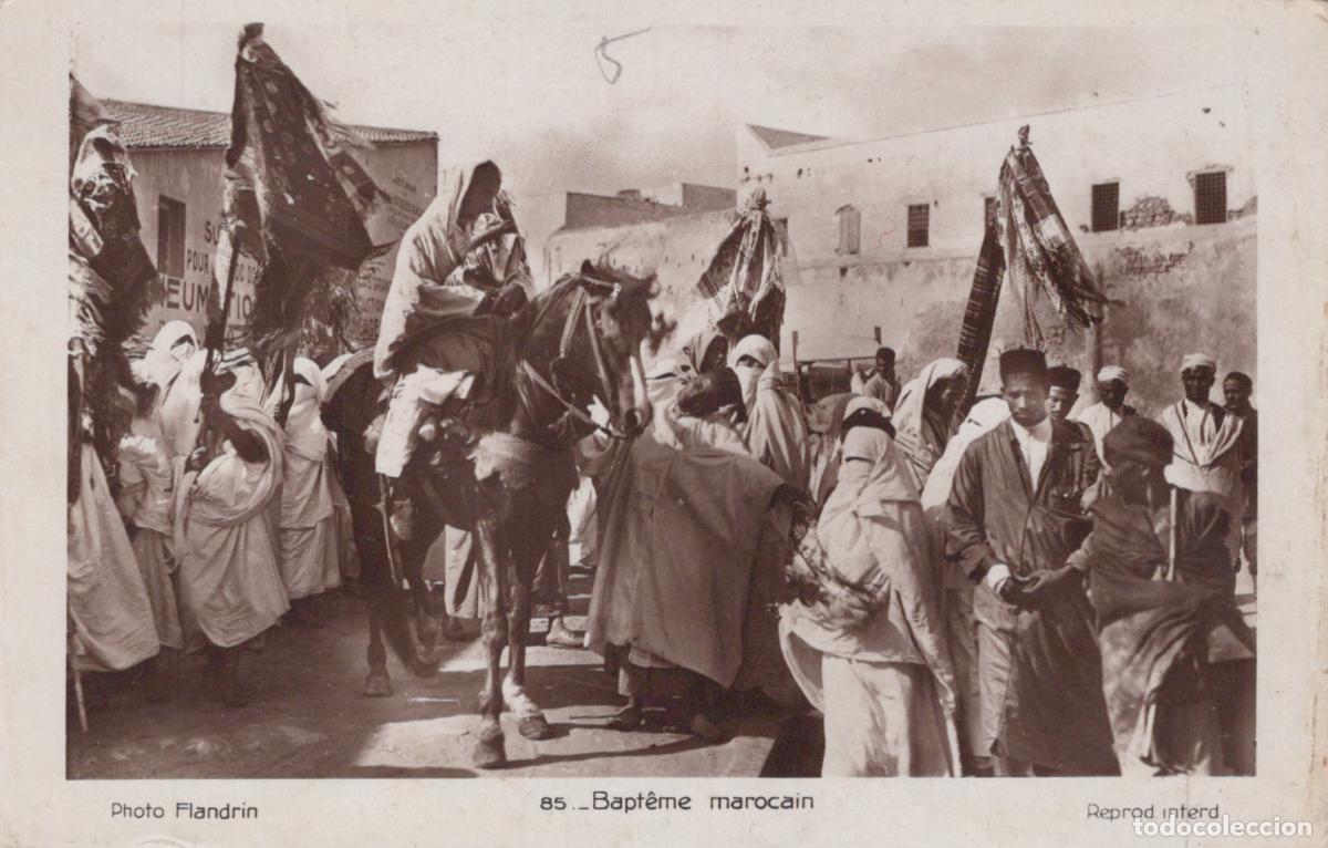 Postales: Morocco Maroc C&eacute;r&eacute;monie de Bapt&ecirc;me Marocain Procession Photo Unposted *YAD017