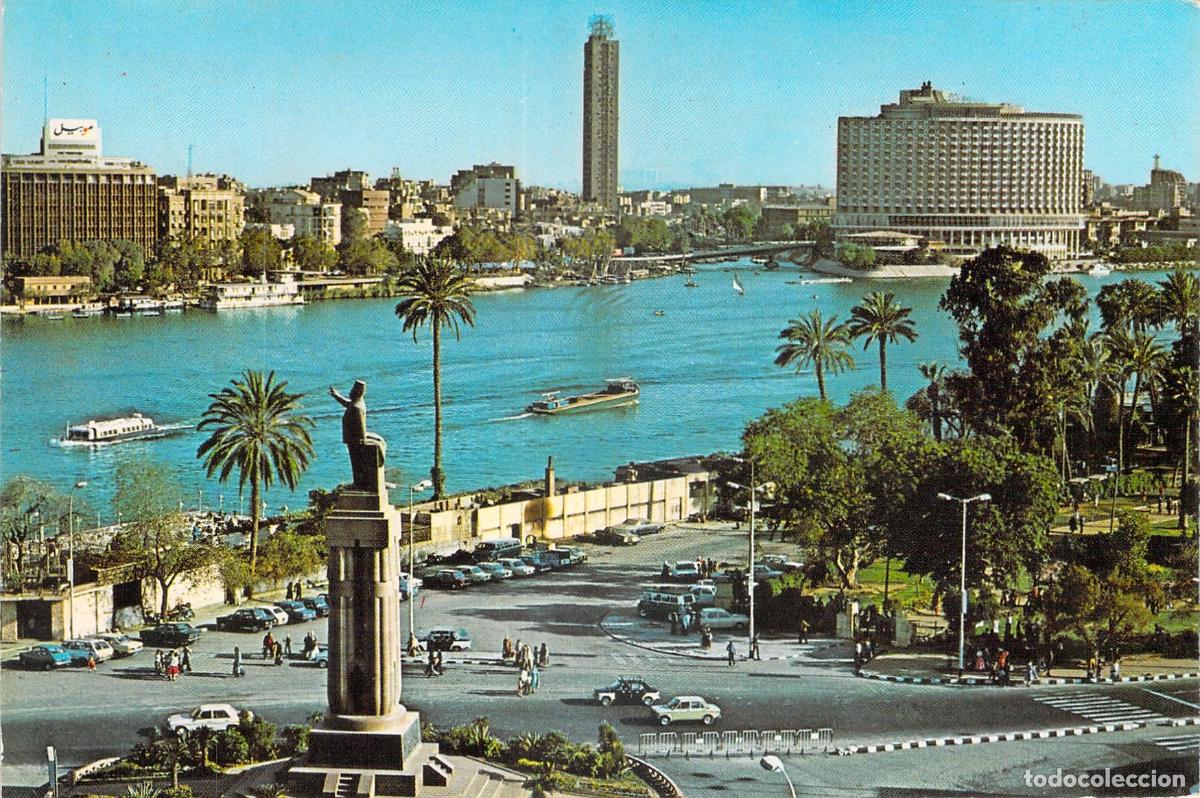 Postales: Postal de El Cairo: Vista panor&aacute;mica del R&iacute;o Nilo