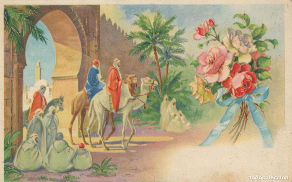 Postales: Algeria Oran Alg&eacute;rie Sc&egrave;ne Orientaliste B&eacute;douins Chevaux Unposted *YAE351