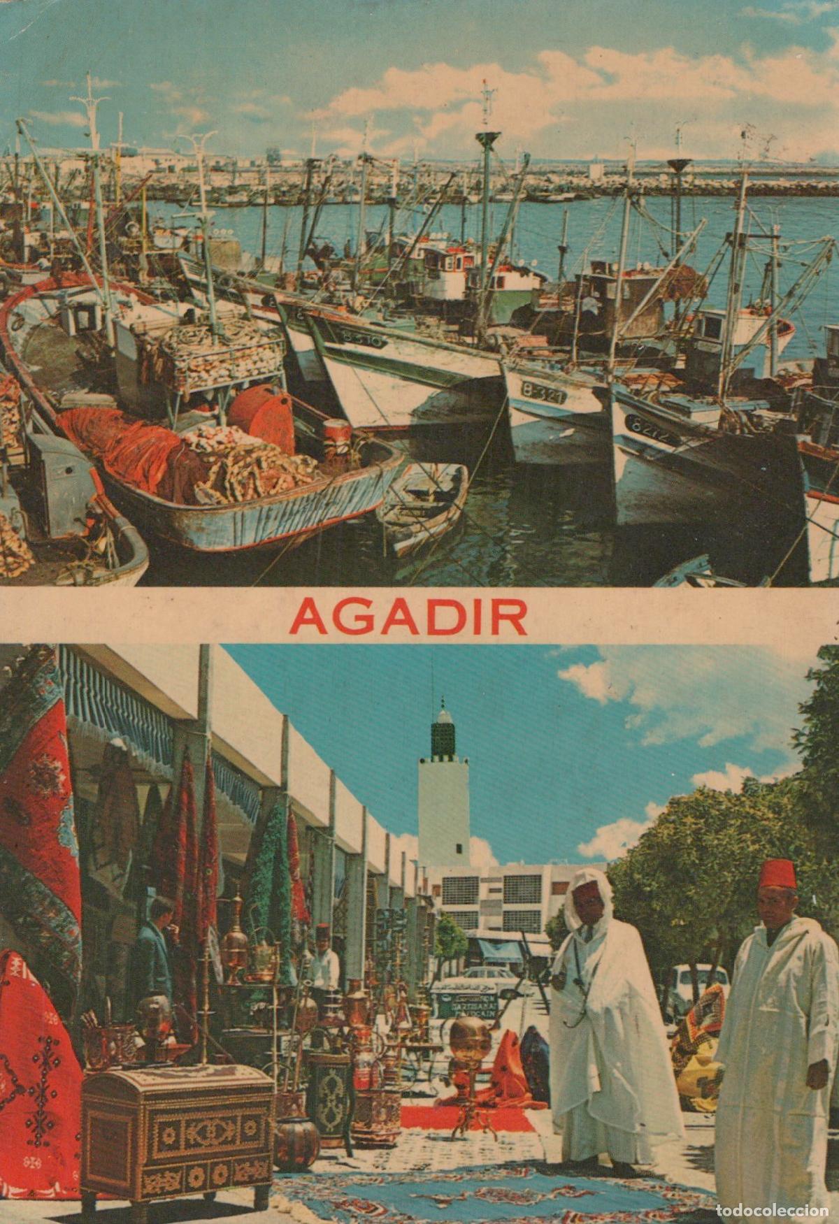 Cartes Postales: Morocco Agadir Fishing Port Vibrant Street Market Unposted *YAG358