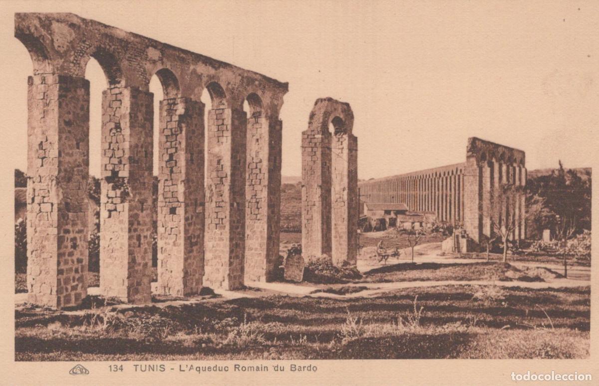 Postais: Tunis, Bardo Roman Aqueduct Ruins and Modern Building View *YAG721