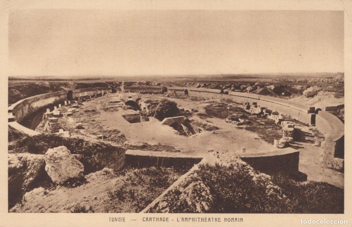 Postales: Tunisia Carthage Roman Amphitheater Ruins Ancient Architecture *YAG709