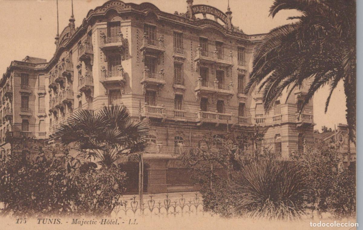 Postales: Tunis Majestic Hotel Colonial Art Nouveau Architecture Palm Trees *YAG730