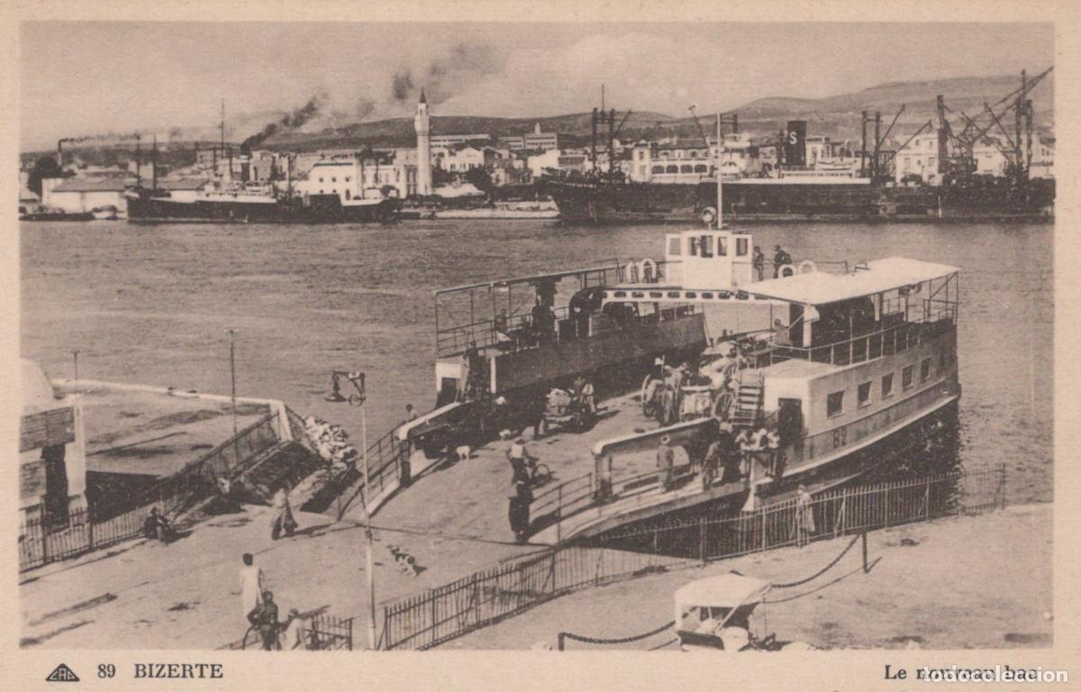 Postales: Bizerte, Tunisia, New Ferry Boat, Port, Ships, and Animated Scene *YAG789