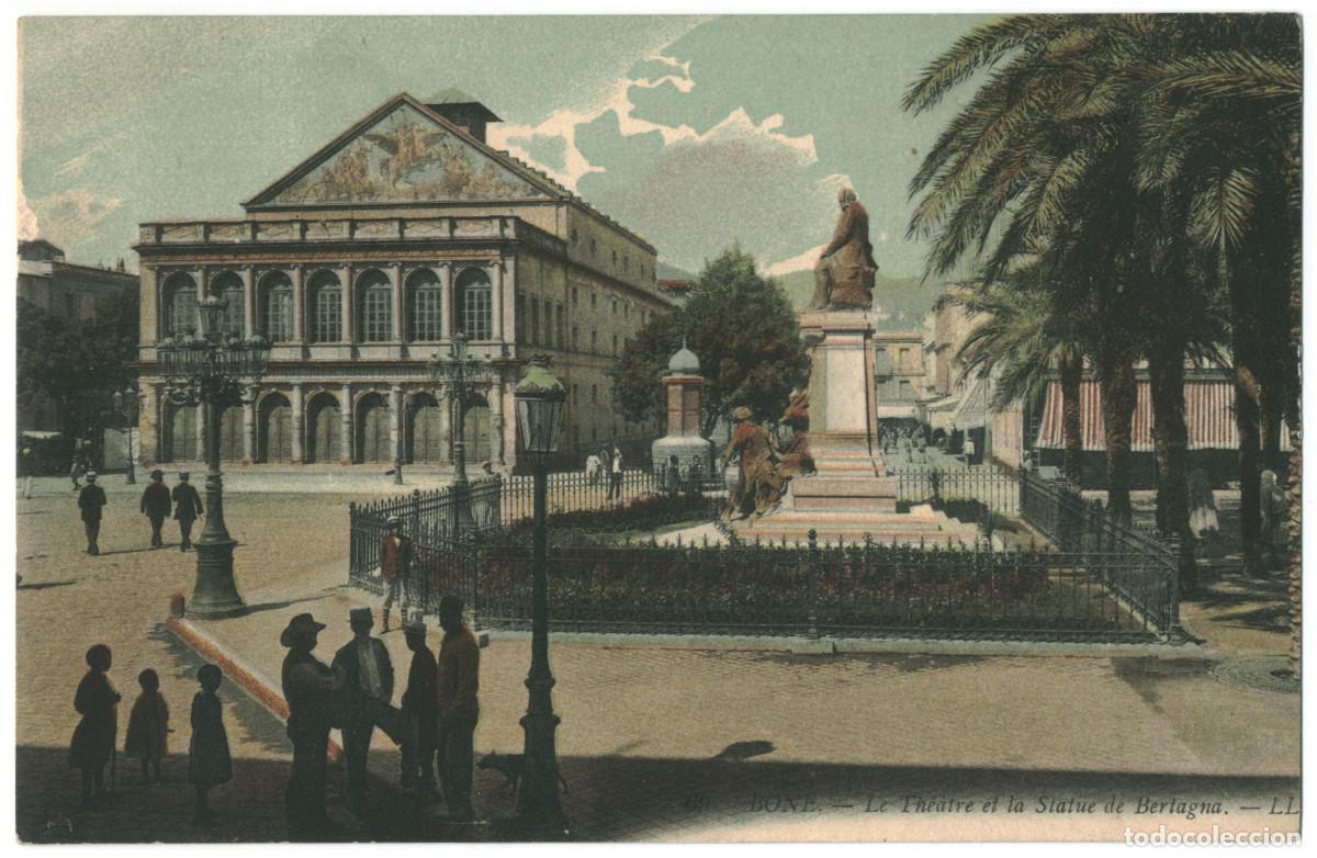 Postales: B&Ocirc;NE_Th&eacute;&acirc;tre & Statue de Berlagna_LL; 69 / Teatros &Aacute;frica