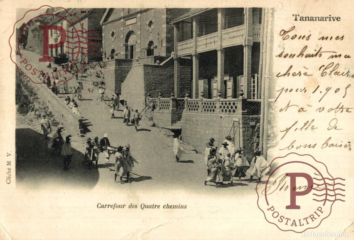 Postales: MADAGASCAR. TANANARIVE CARREFOUR DES QUATRE CHEMINS