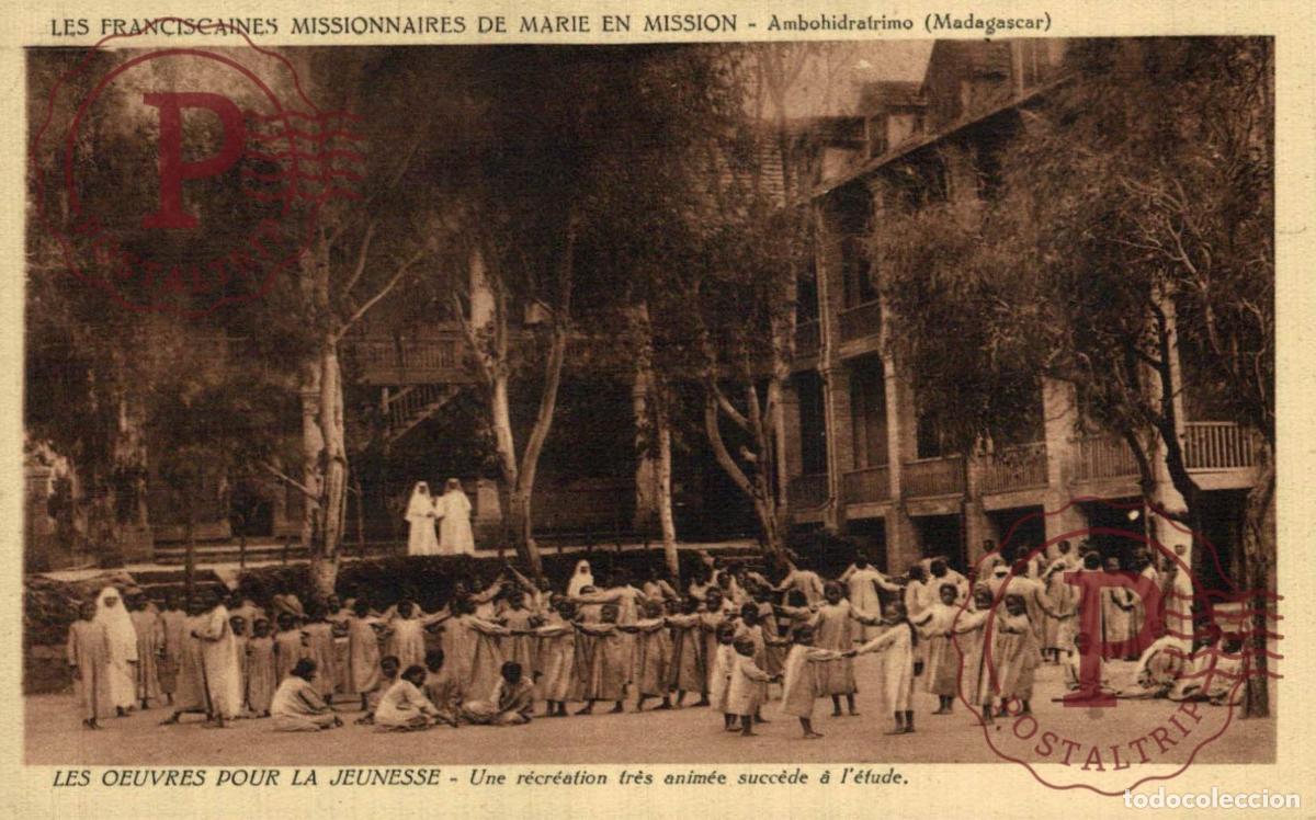 Postales: MADAGASCAR. LES OEUVRES POUR LA JEUNESSE. UNE RECREATION TRES ANIMEE SUCCEDE A LETUDE.