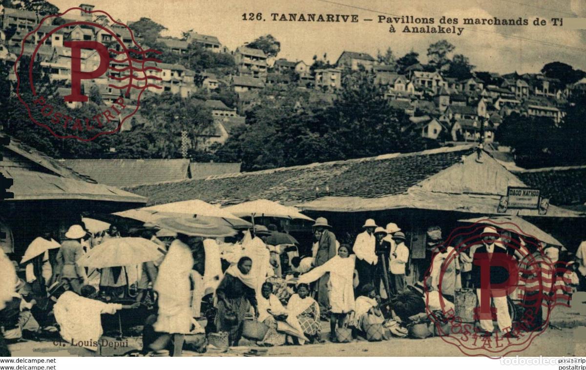 Postales: MADAGASCAR TANANARIVE MARCHANDS DE TISSUS A ANALAKELY