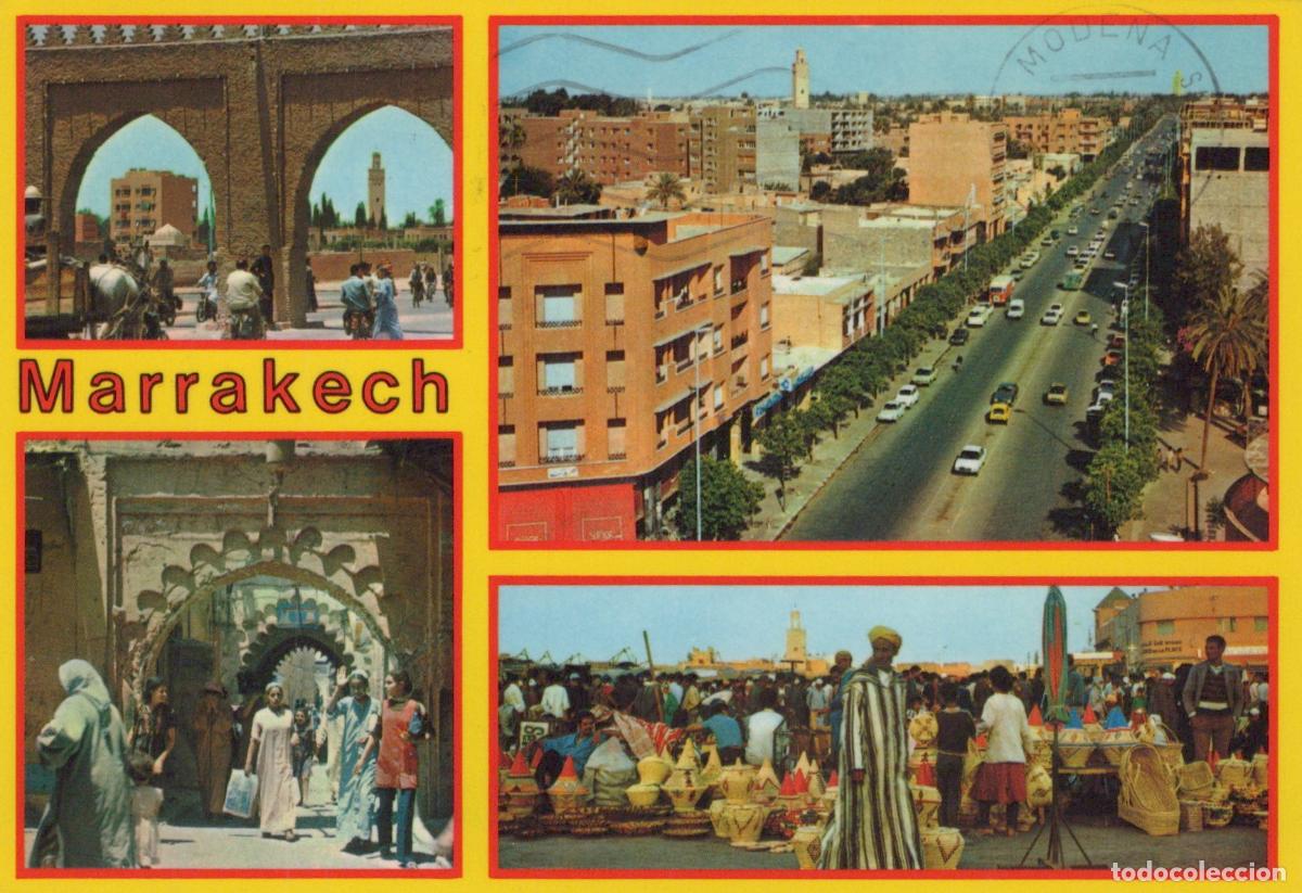 Postales: Morocco Marrakech City Views Street Scene Market and Architecture *YAM906