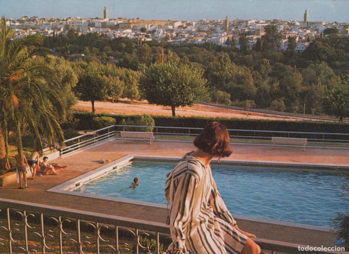Postales: Morocco Meknes Transatlantique Hotel Swimming Pool City View Unposted *YAN454