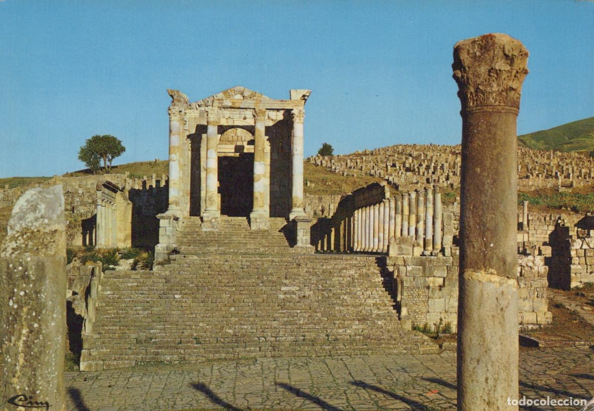 Postcards: Algeria Tebessa Djemila Roman Ruins Ancient Temple Columns Landscape *YAR037
