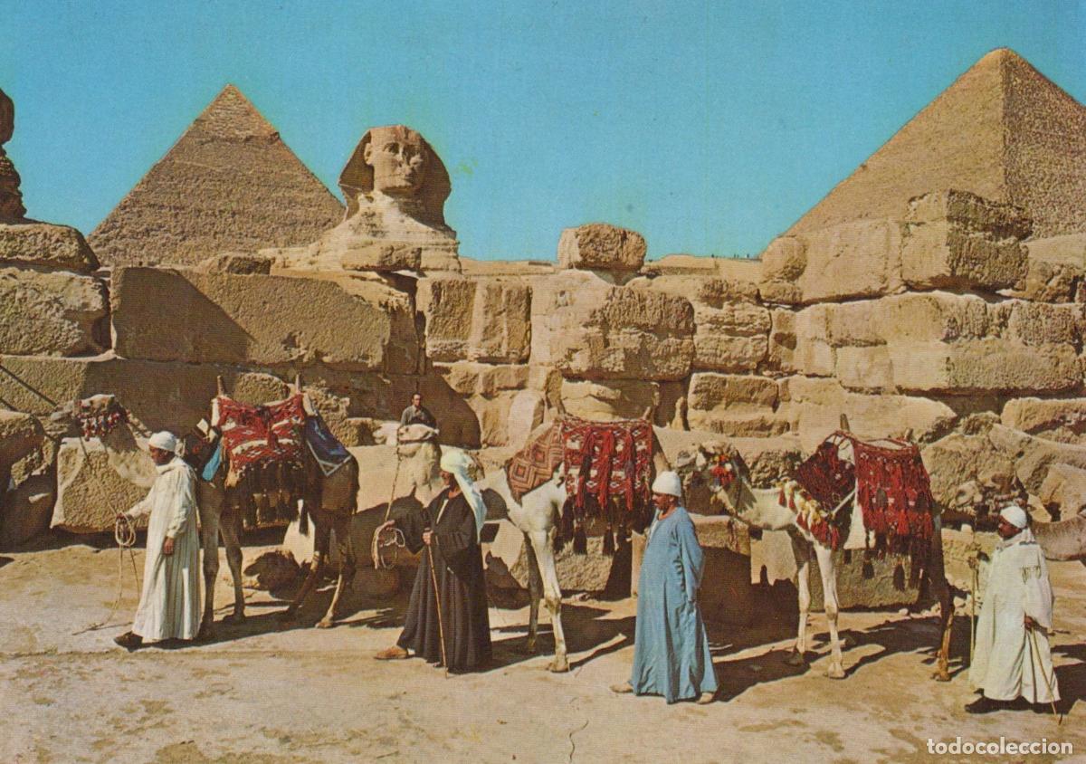 Postales: Egypt Gizeh Giza the Great Sphinx and Keops Pyramid With Camels Unposted *YAR657