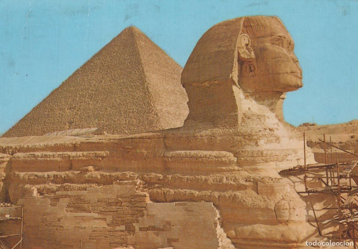 Postales: Egypt Gizeh Giza the Great Sphinx and Keops Pyramid Ancient Wonders *YAR253