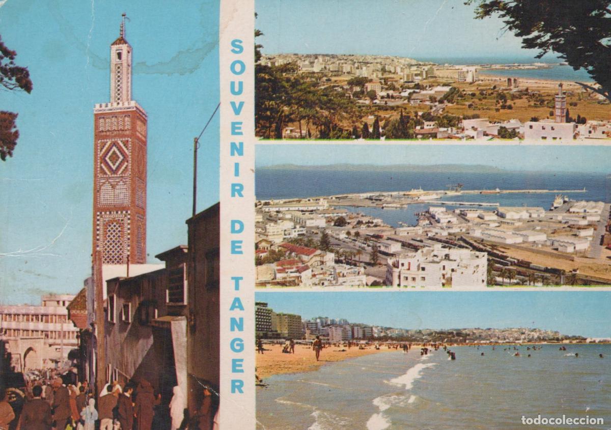 Postales: Morocco Tangier Cityscape Port Beach and Tower Souvenir Unposted *YAR361