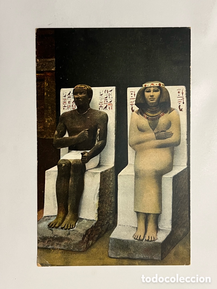 Postales: CAIRO - Statues of prince Raotpu and his wife princess Netrit. in the Egyptlan Museum