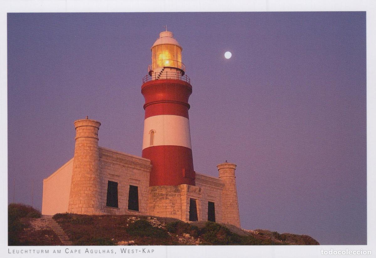 Postcards: South Africa Cape Agulhas Lighthouse At Dusk With Moon Unposted *YAY113
